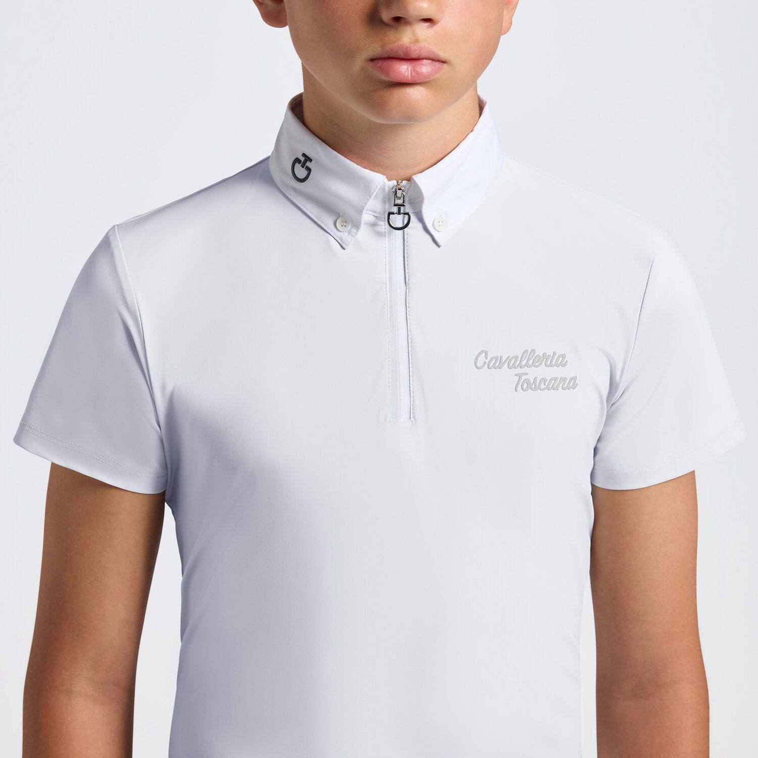 Cavalleria Toscana Boys Competition Shirt, Color: White, Size: 12