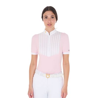 Equestro Women&#39;s Slim Fit Pleated Polo