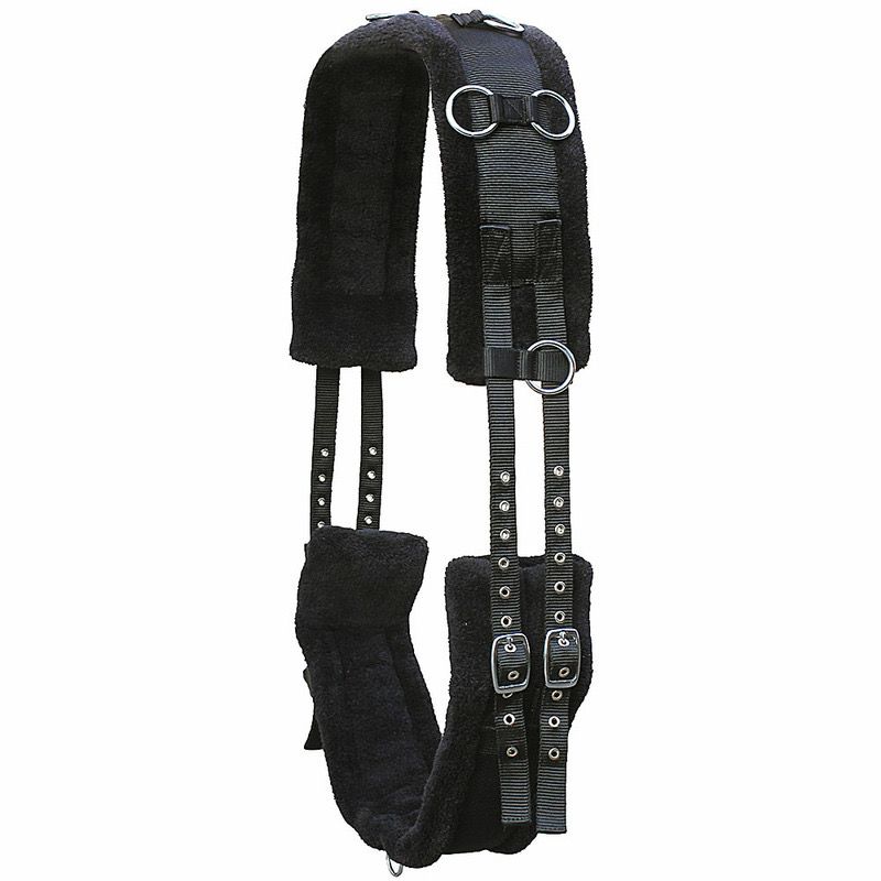 Euroriding Lunging Girth Teddy Fleece, Color: Black, Size: Pony