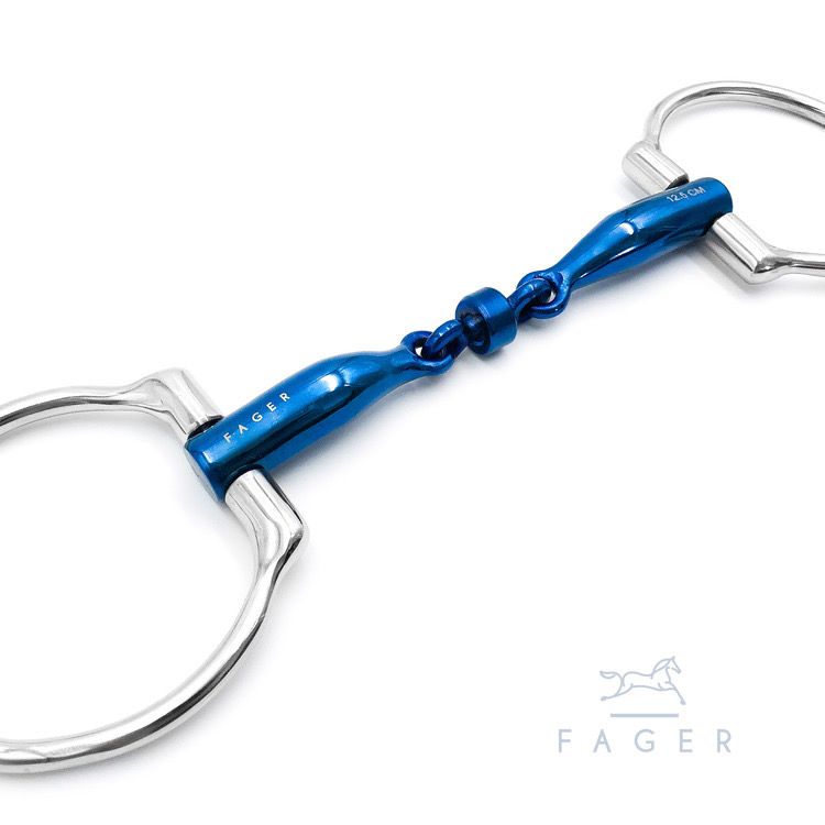 Fager Titanium Roller Eggbutts bit - BIANCA, Dikte: 14mm, Size: 13.5cm
