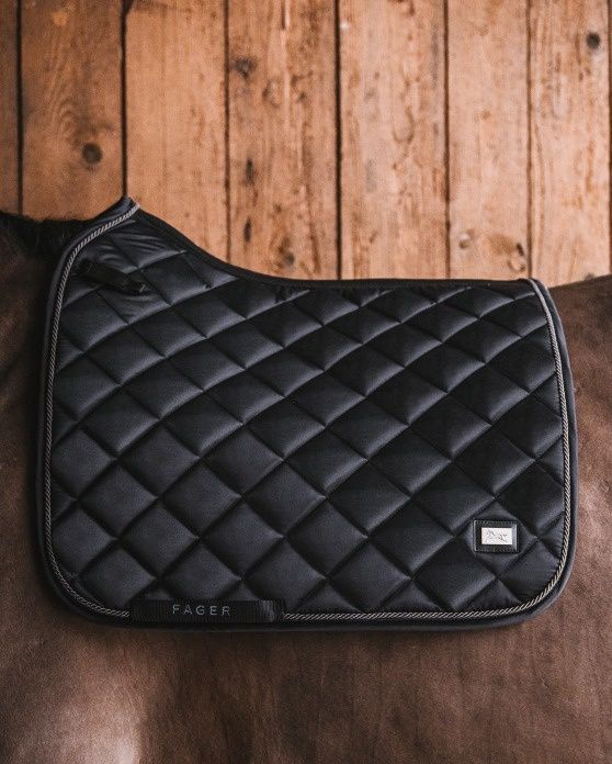 Fager Saddle Pad, Color: Black, Size: Dressage - Full