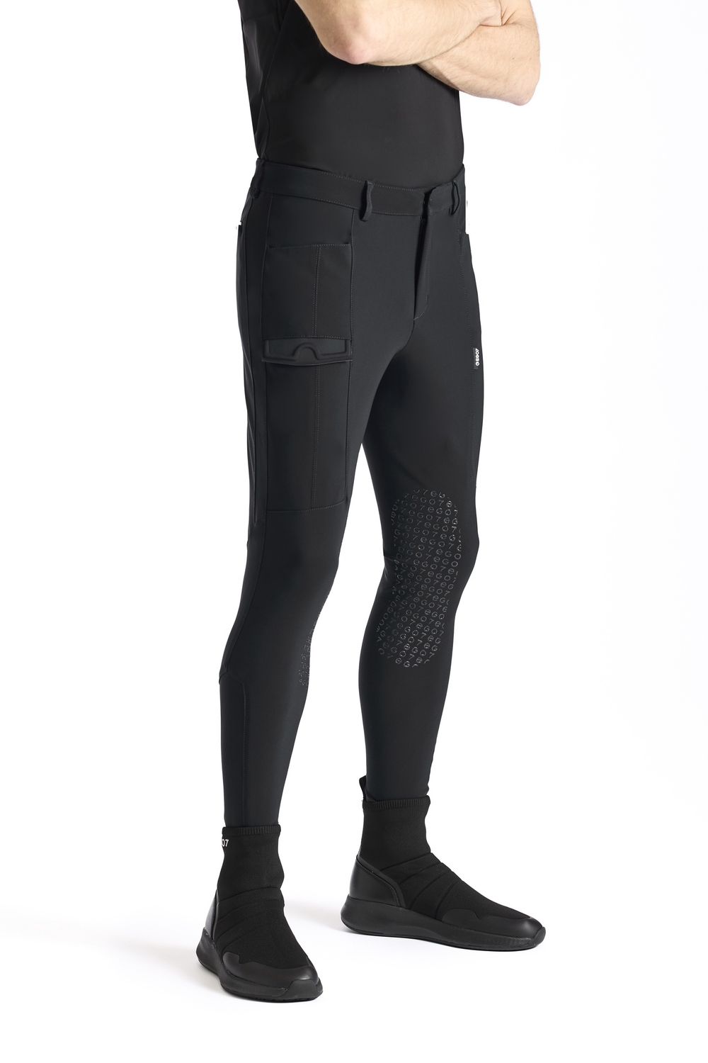 Ego7 Riding Pants Embossed Knee Grip Men, Color: Black, Size: XS