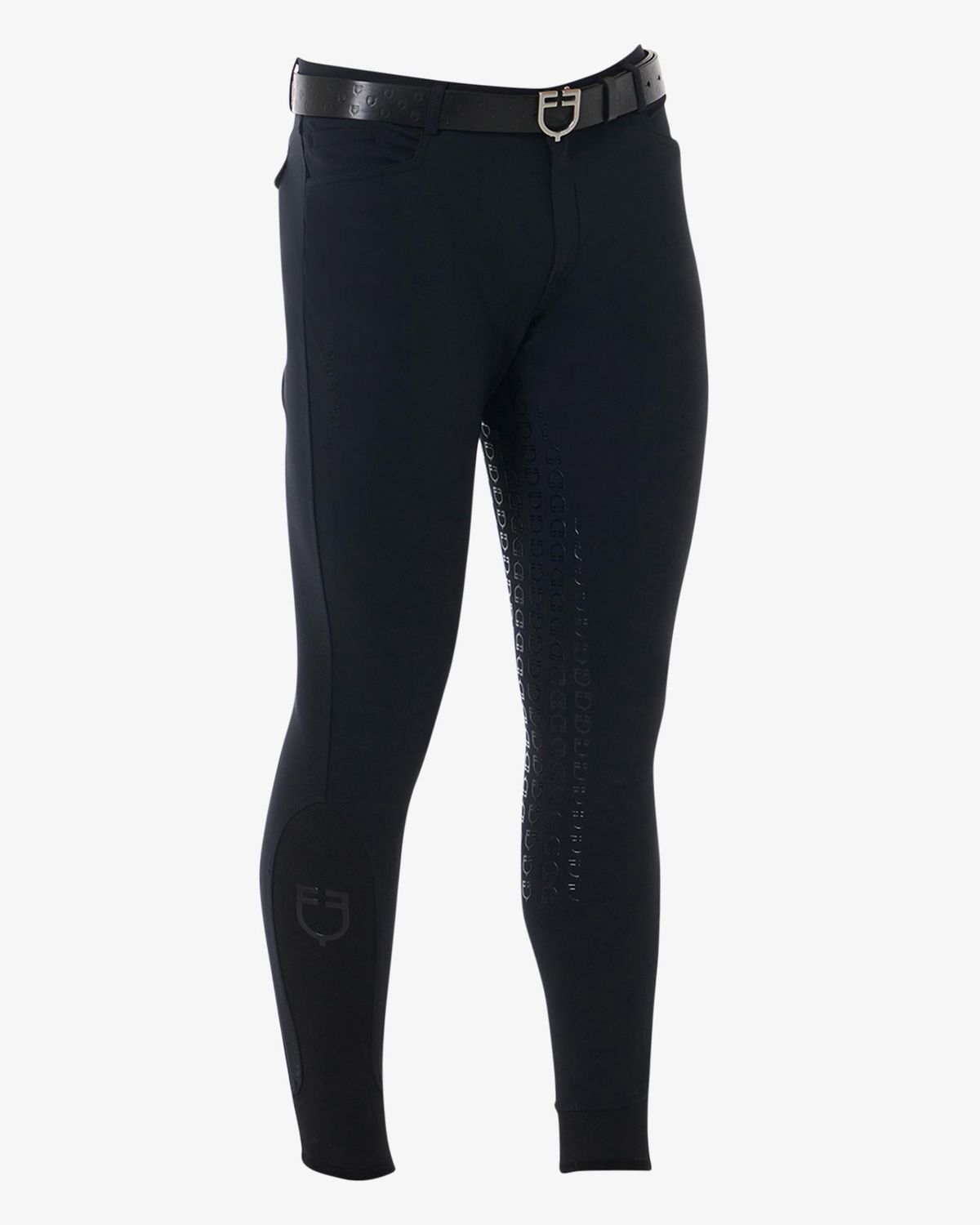 Equestro Heren Aria Slim Fit Full Grip Rijbroek, Color: Black, Size: XS