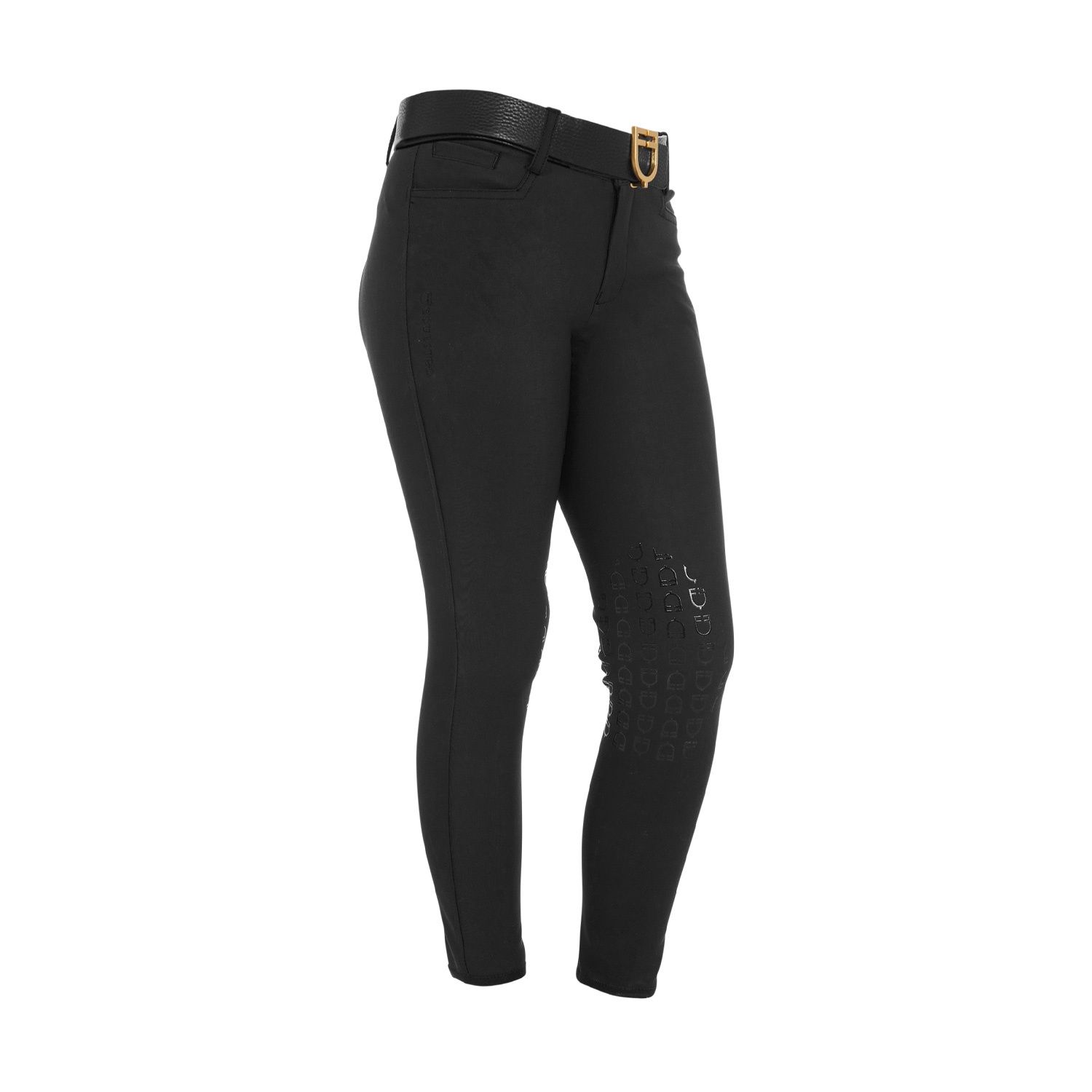 Equestro Kids Unisex Knee Grip Breeches, Color: Black, Size: 8