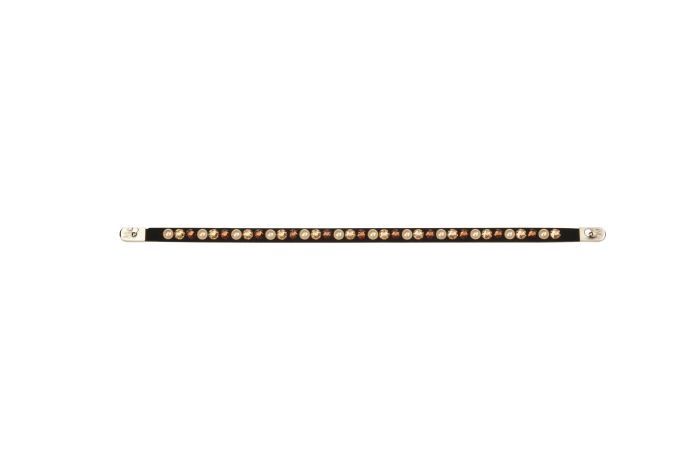 Magic Tack Bling For Browband Magic Tack Long Straight; One Row, Color: Brown Pearl