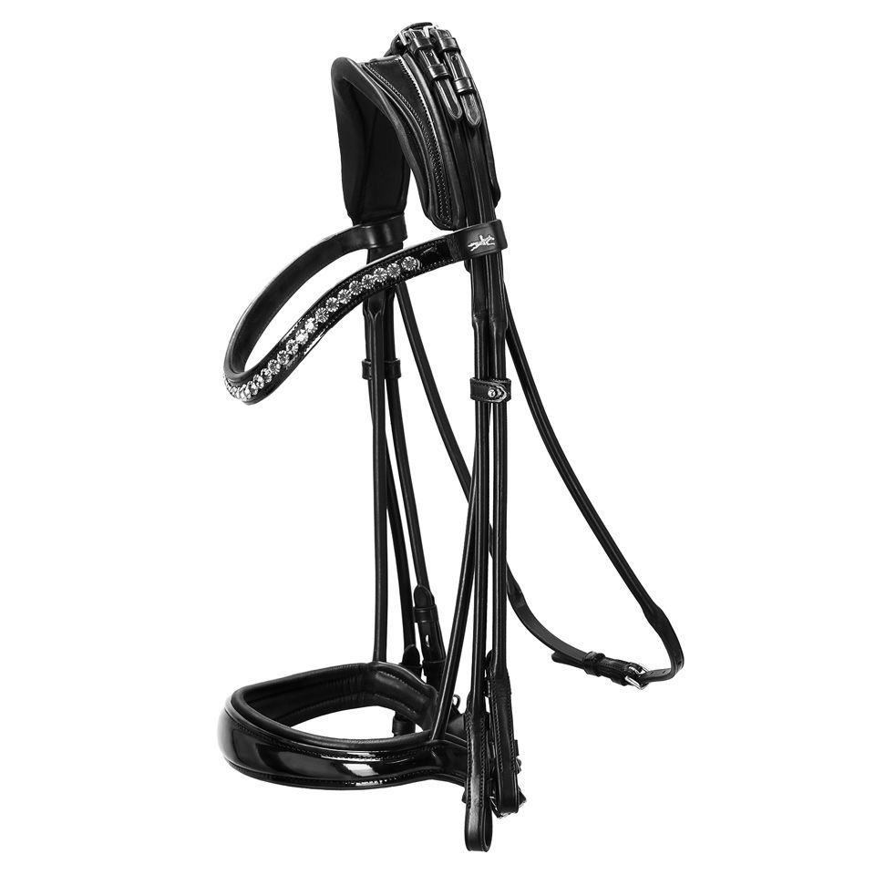 Schockemöhle Kensington Bar &amp; Snaffle, Color: Black/Patent/Silver, Size: Full