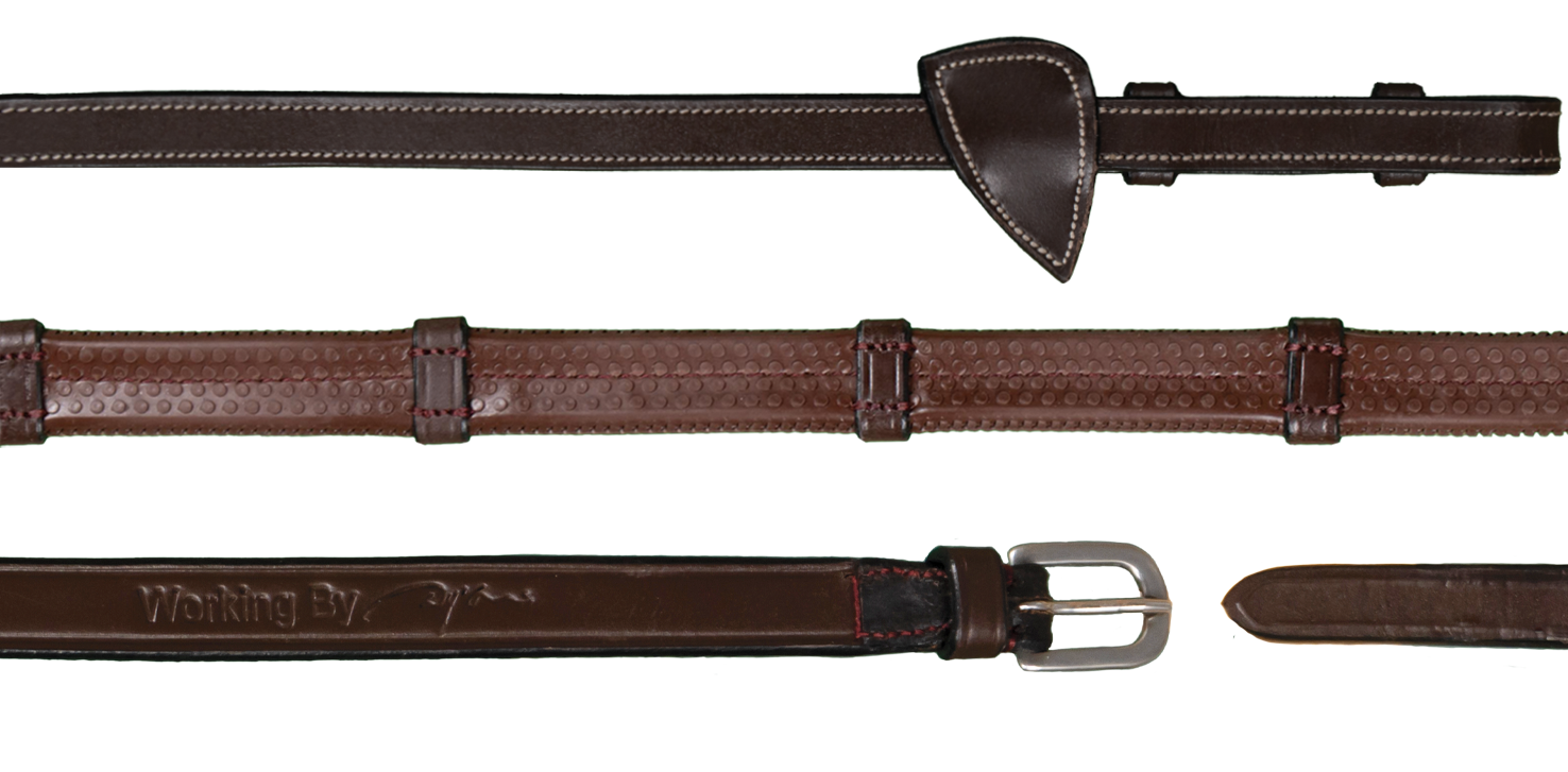Dy&#39;on 1/2 (13mm) Rubber Reins 7 loops Working coll., Color: Brown, Size: Full
