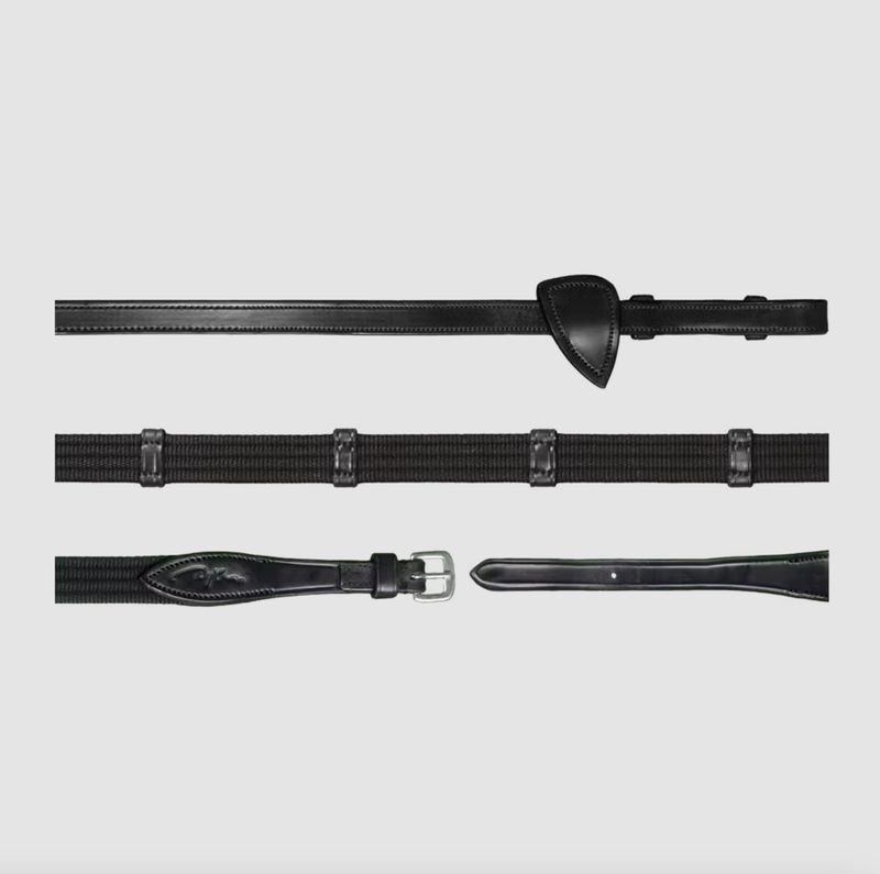 Dy&#39;on 5/8&quot; webbing reins with 9 leather keepers