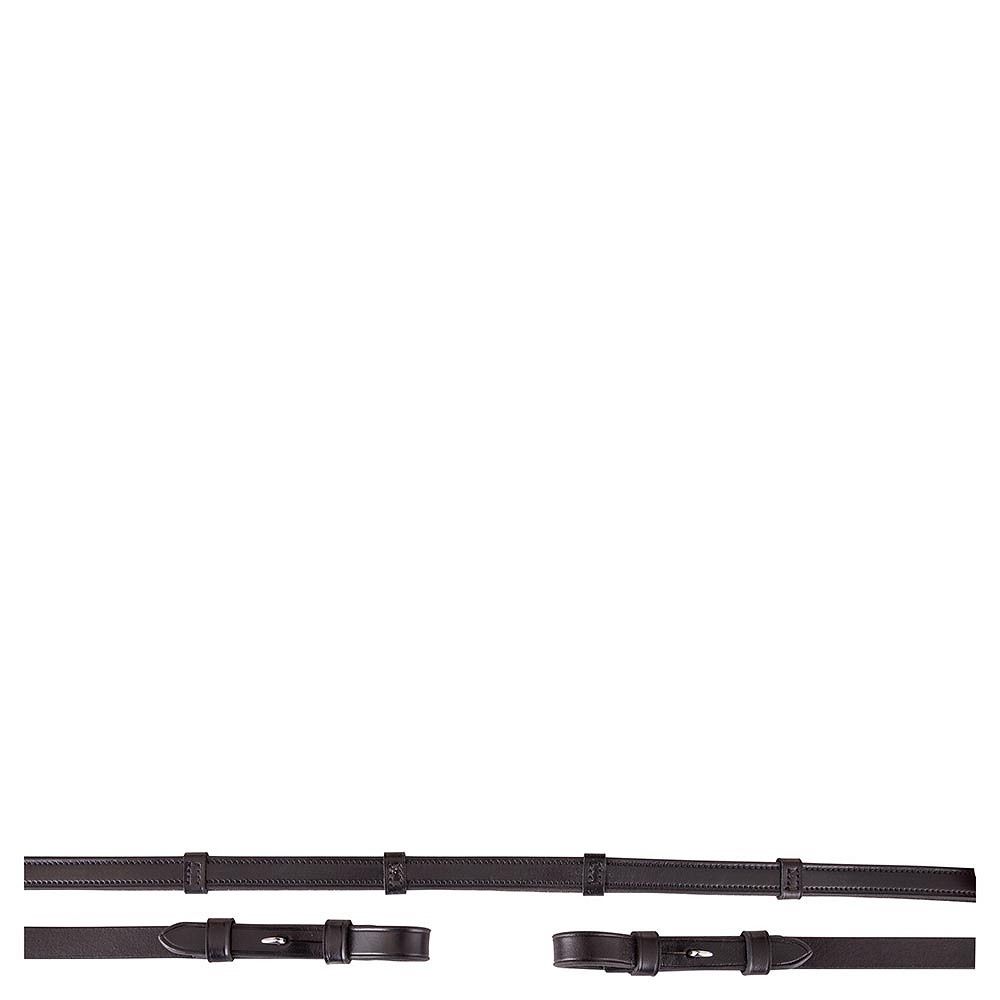 BR Leather Non-Slip Reins Black Silver Full