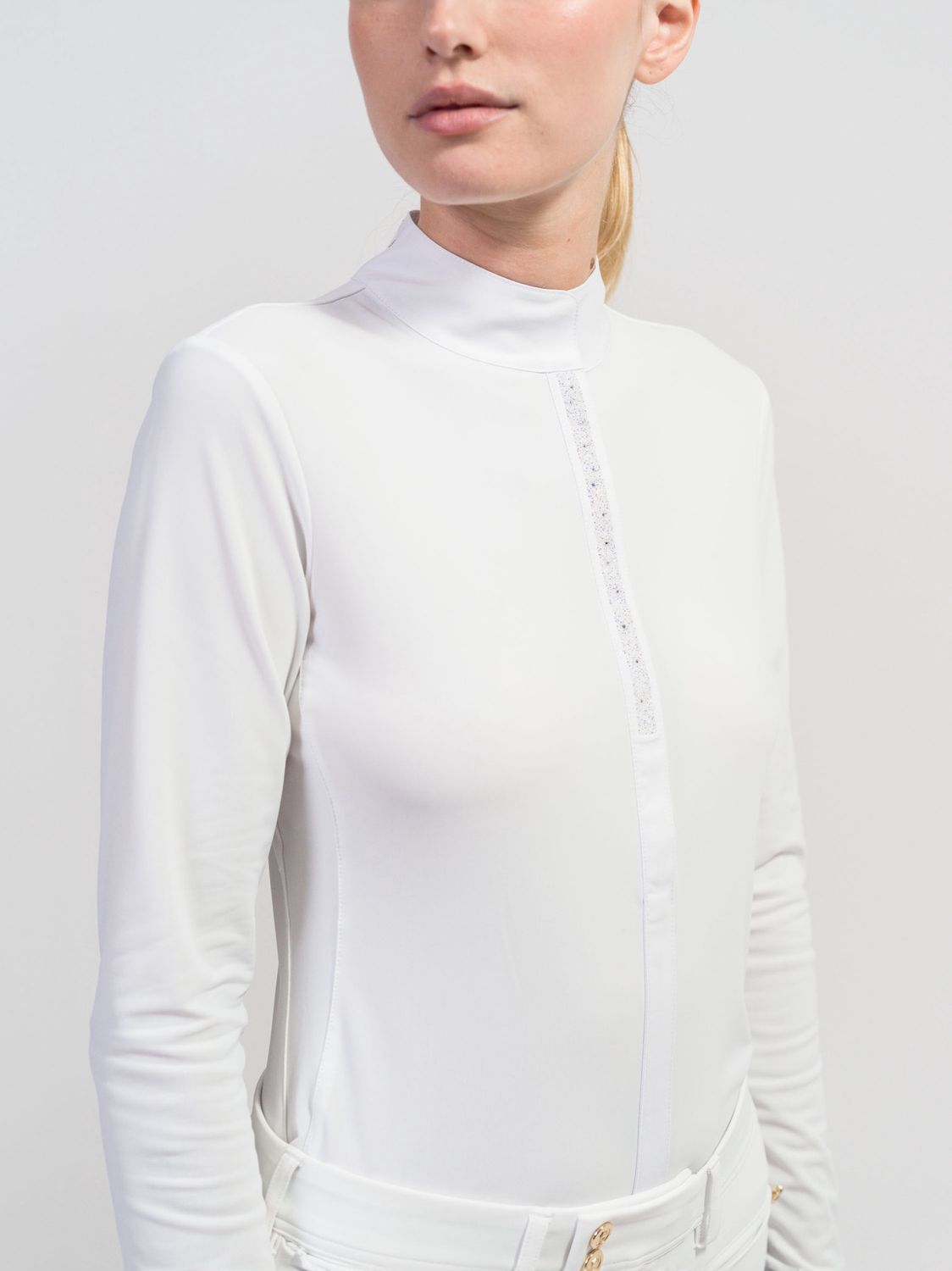 Samshield Julia Crystal Leaf Long Sleeve Women Shirt, Color: White, Size: XS