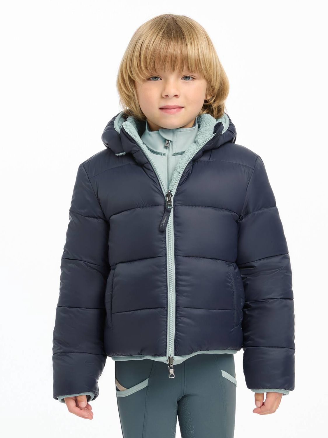 LeMieux Mini Megan reversible puffer, Color: Navy, Size: 7-8