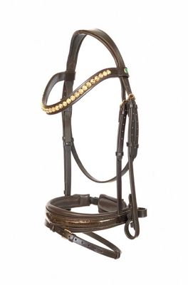 LJ Leather&#39;s Bridle Dorado; lacquer tightening noseband