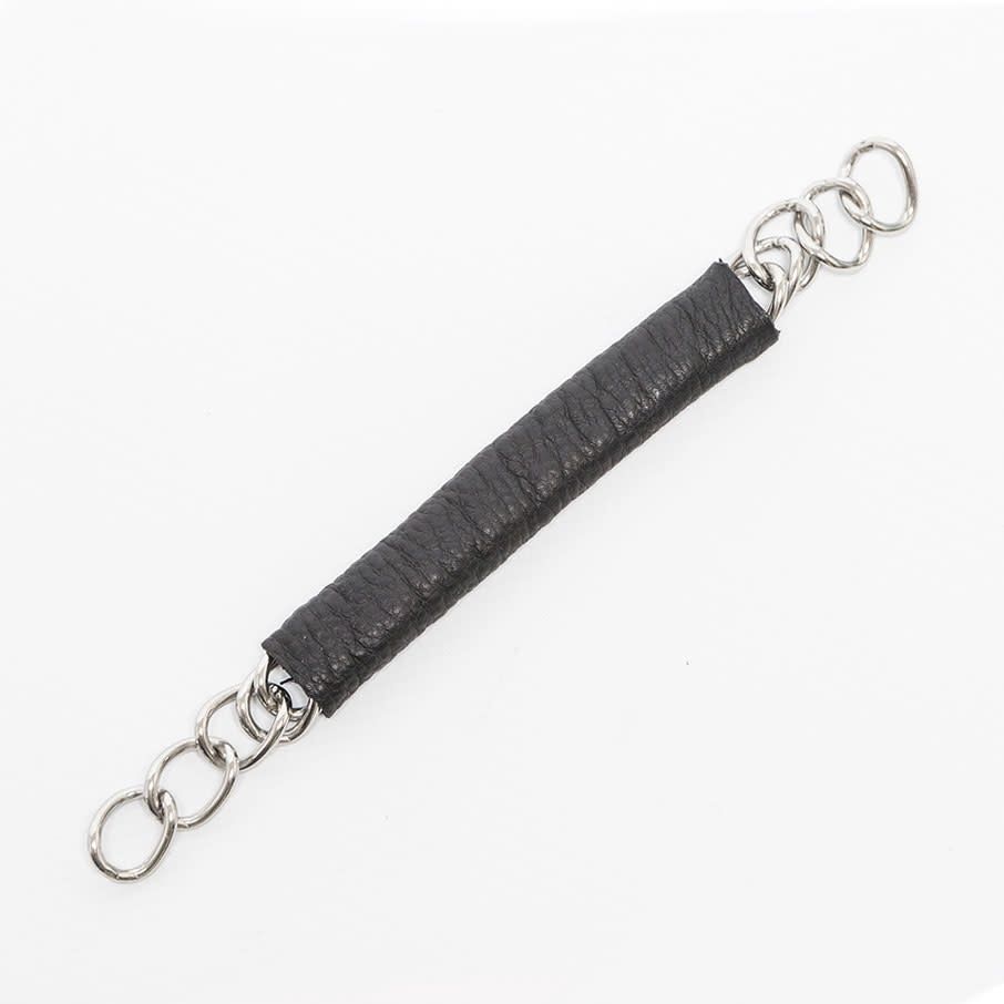 Metalab Curb chain with leather cover, Color: Black
