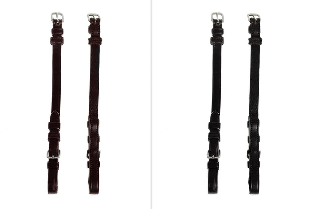PS of Sweden Cheek Pieces with selectable cradle; flat; regular buckles, Color: Black, Size: Pony