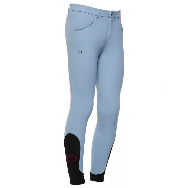 Cavalleria Toscana Kid&#39;s CT Logo Grip Riding Breeches, Color: Pastel Blue (7C00), Size: 8