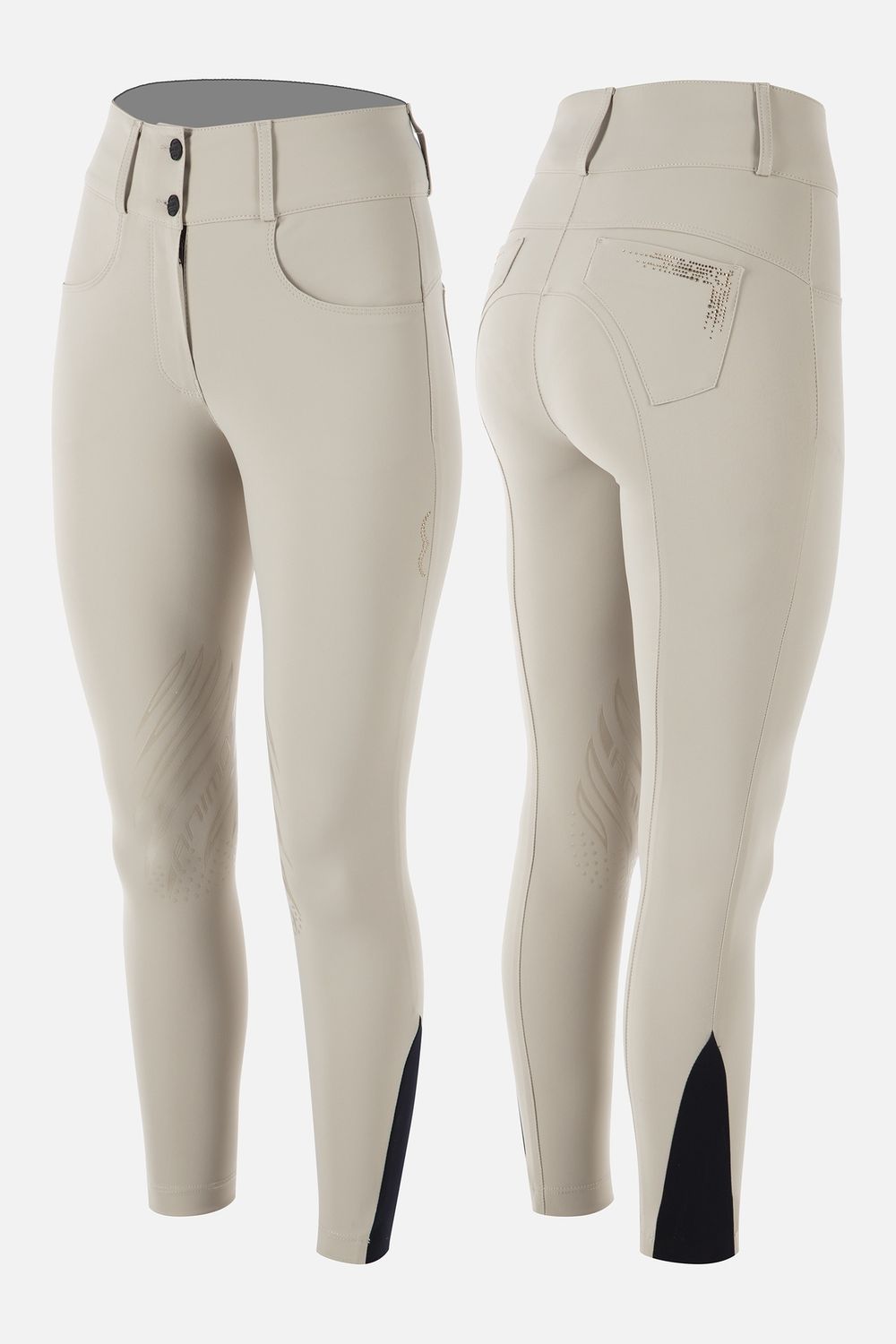 Animo Nakamura Riding Breeches Ladies Knee Grip, Color: Beige, Size: S