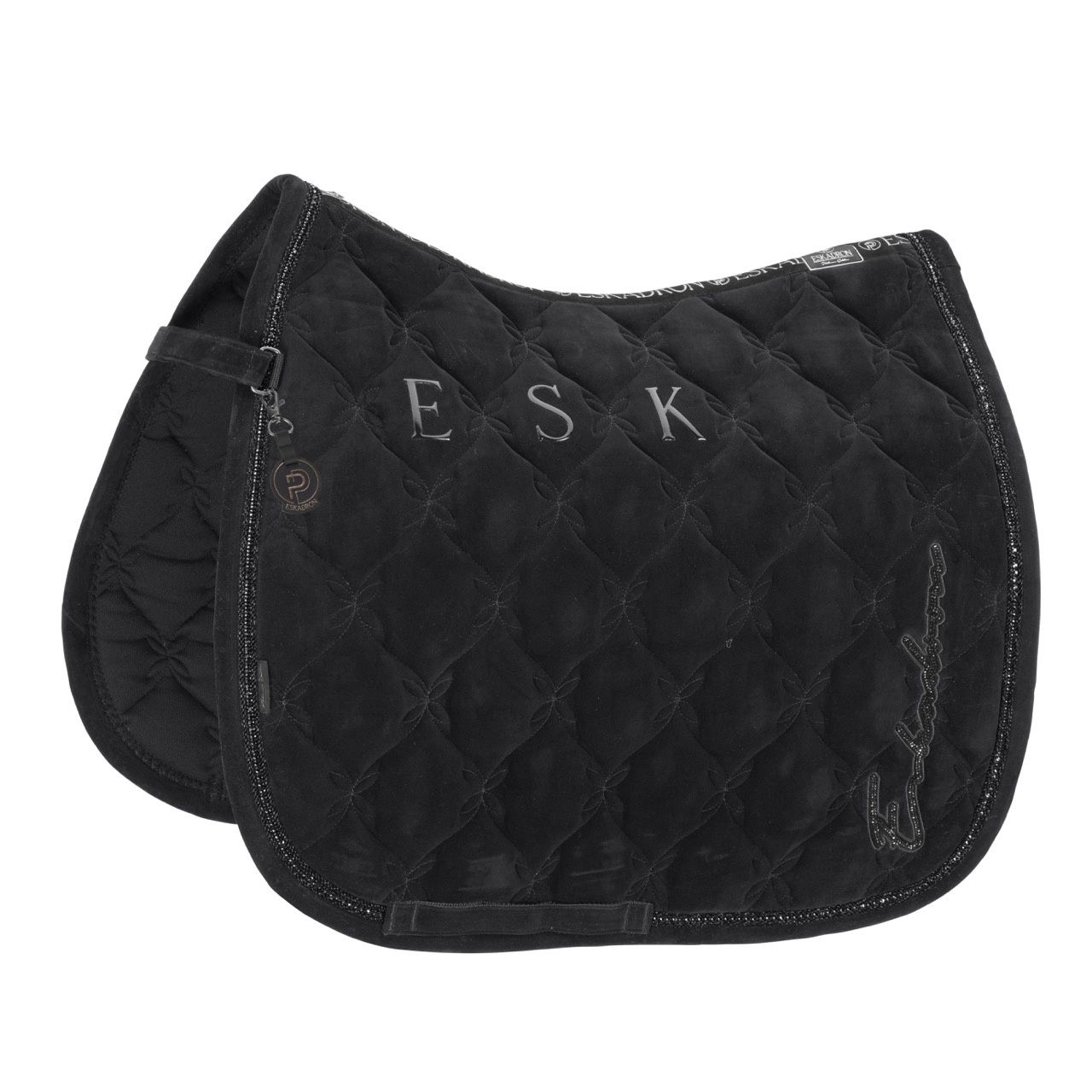 Eskadron Saddle Pad Velours Crystal Platinum 25, Color: Black, Size: Dressage - Full
