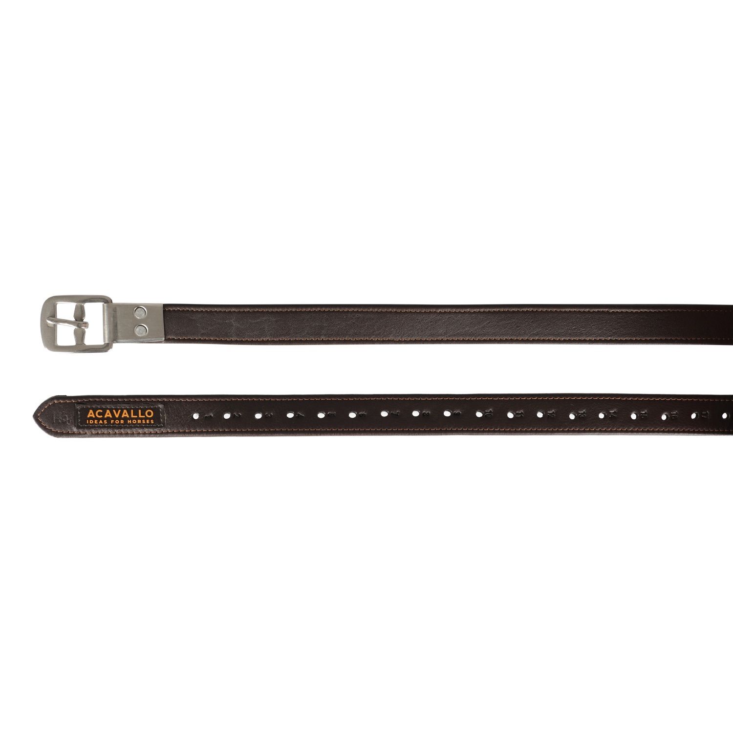 Acavallo stijgbeugelriemen Kalfsleer met verstevigde gespen, Color: Brown, Size: 135cm