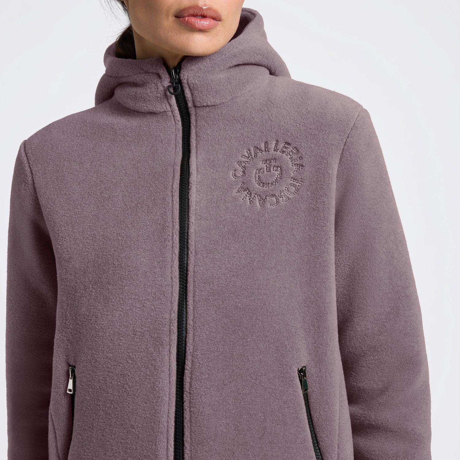 Cavalleria Toscana Fleece Zip Hoodie Dames, Color: Grape Shake, Size: XS