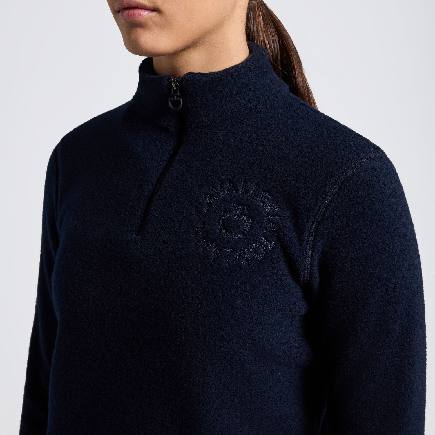 Cavalleria Toscana Fleece Half Zip Hoodie Unisex Kids, Color: Navy, Size: 10