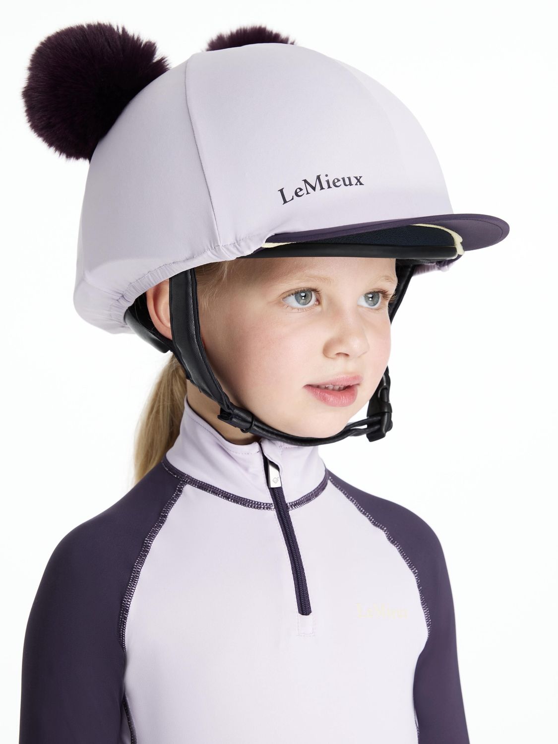 LeMieux Mini Dubbele Pom Hat Silk, Color: Lilac