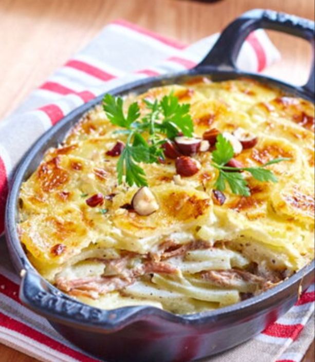 Gratin dauphinois au confit de canard