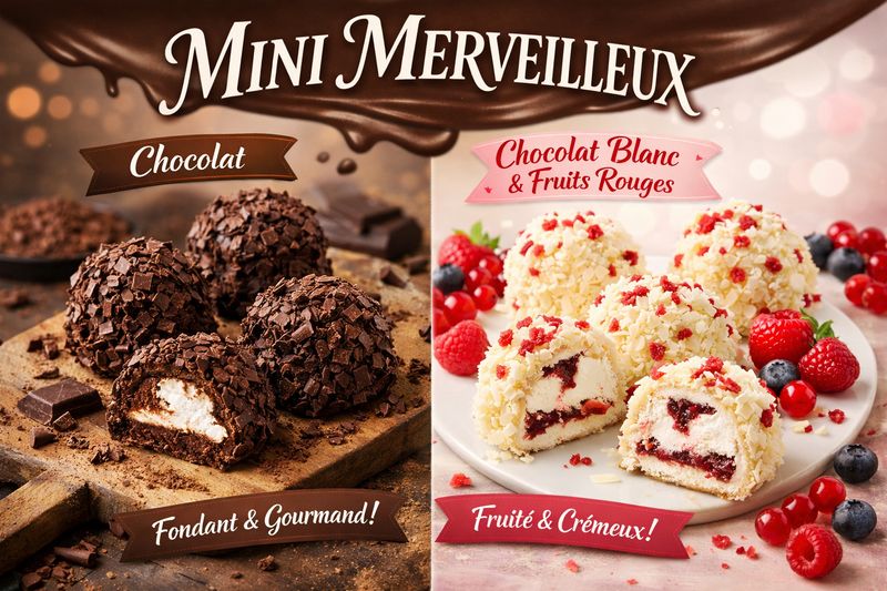 Minis  merveilleux chocolat ou Fruits rouge