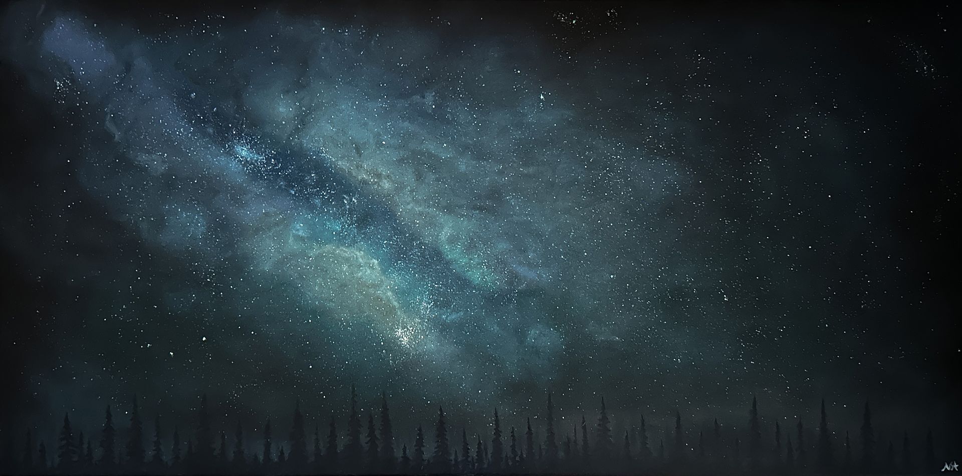 glittering galaxy original art