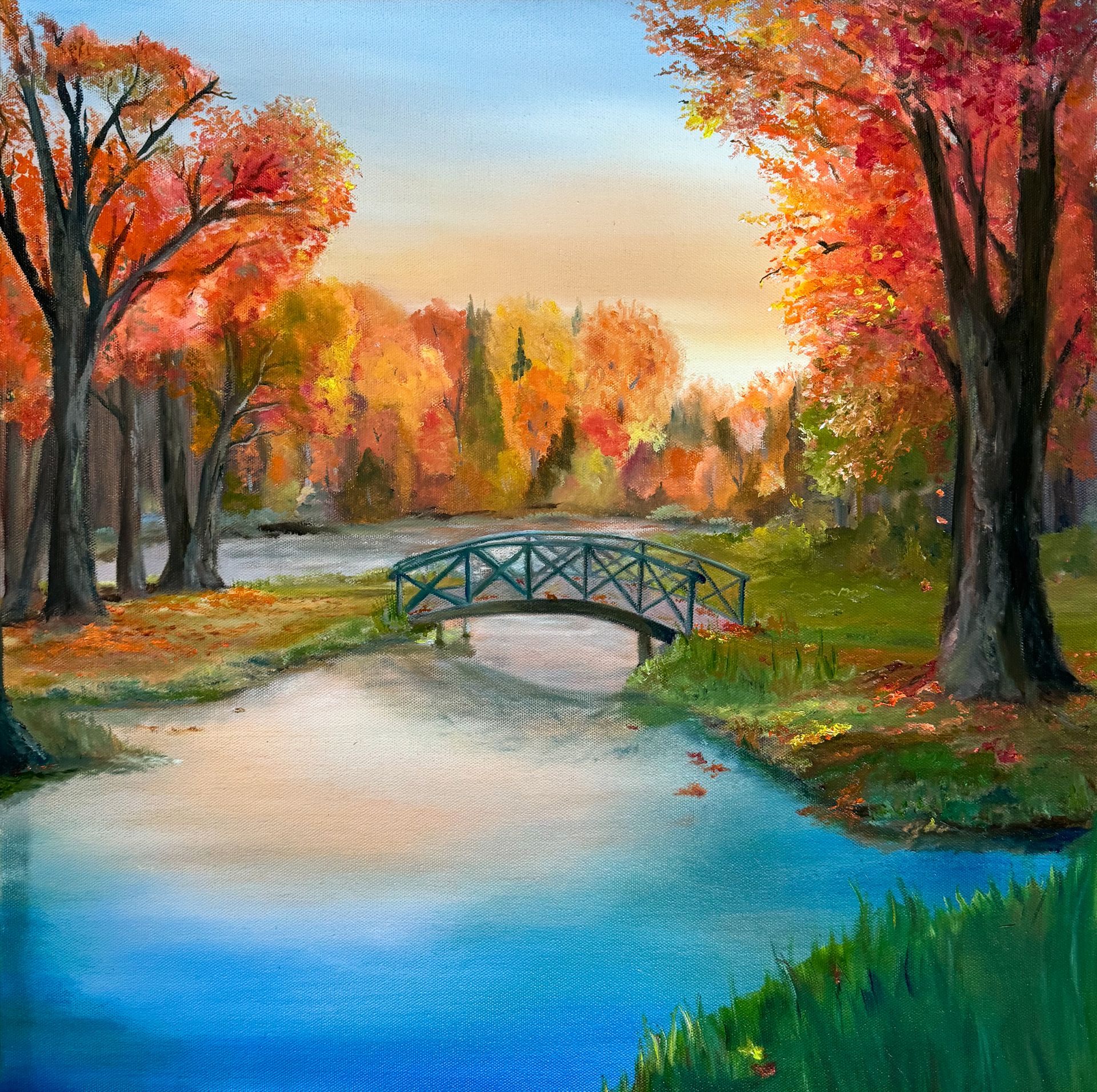 an autumn evening original art