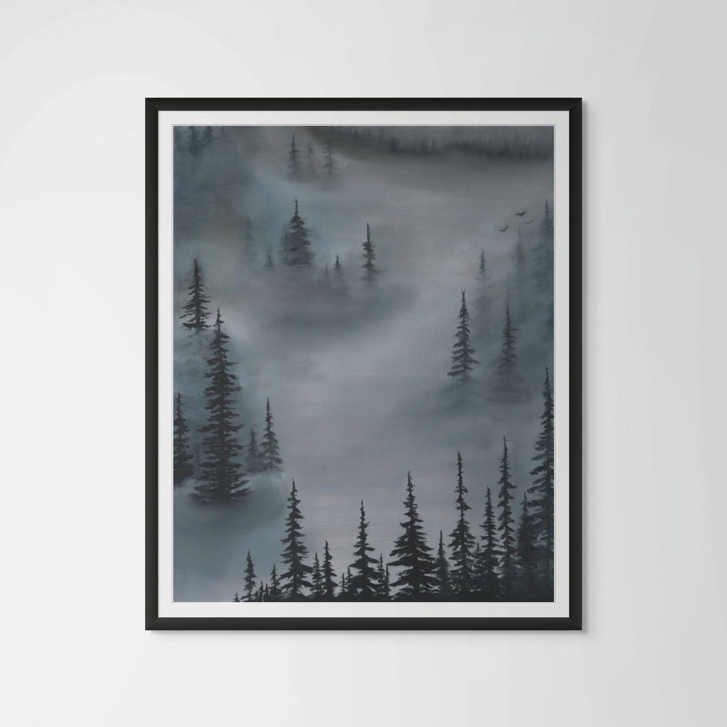 forest fog framed print