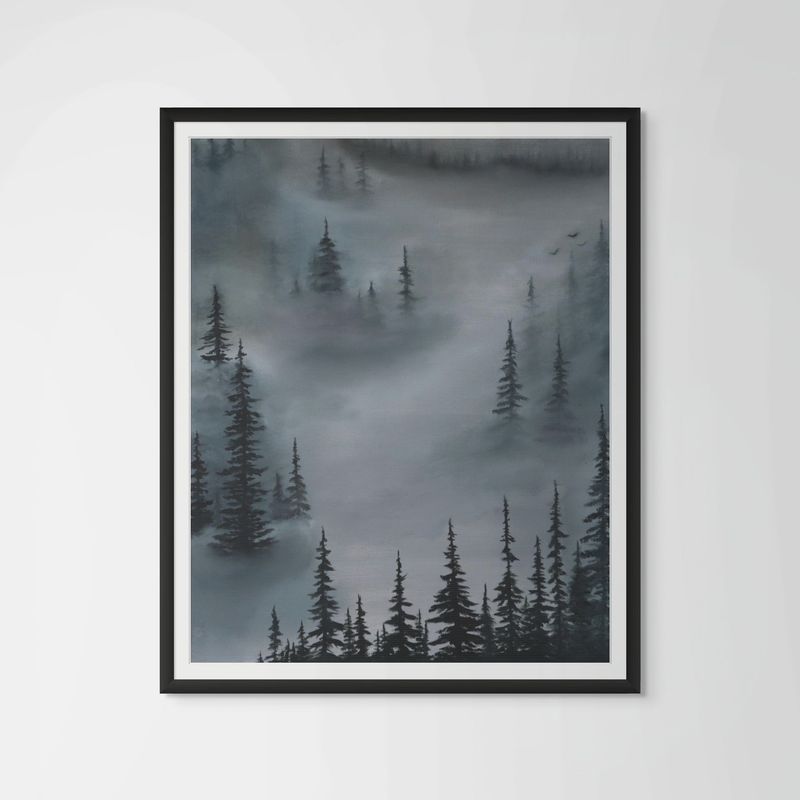 forest fog framed print