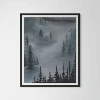 forest fog framed print