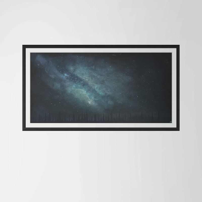 glittering galaxy framed print