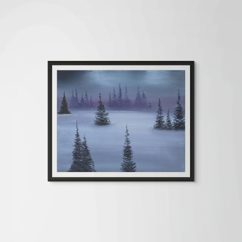 silent snowfall framed print