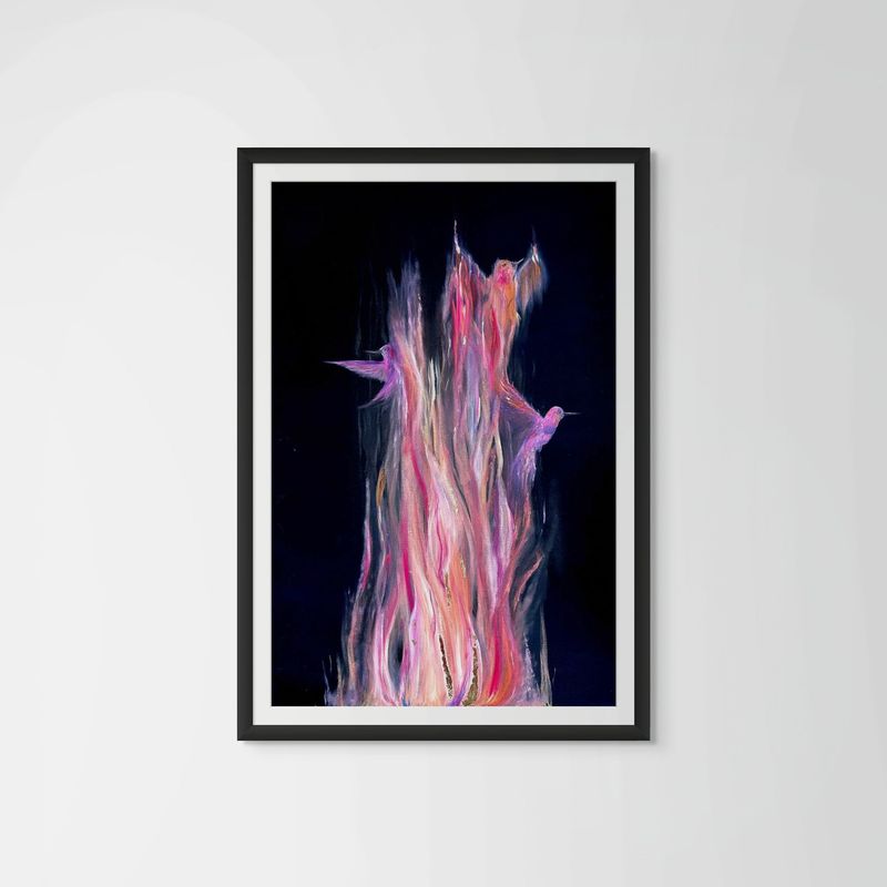 through the flames framed print