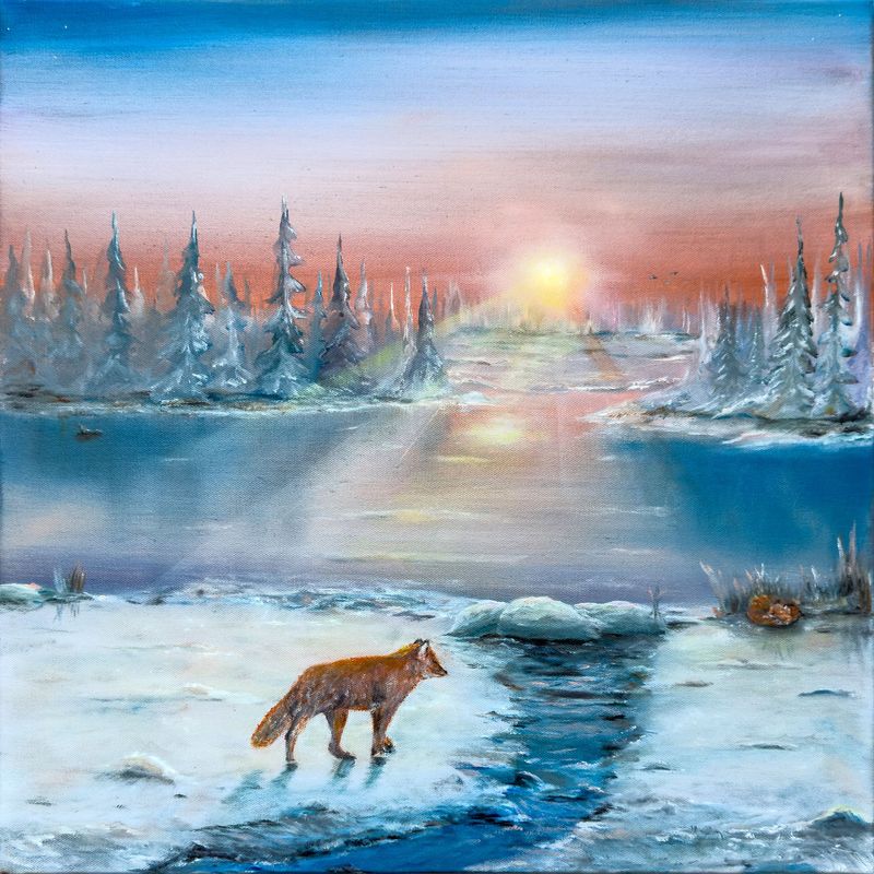 a wild sunset original art