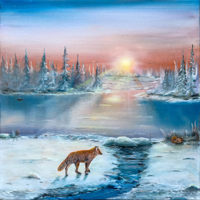 a wild sunset original art