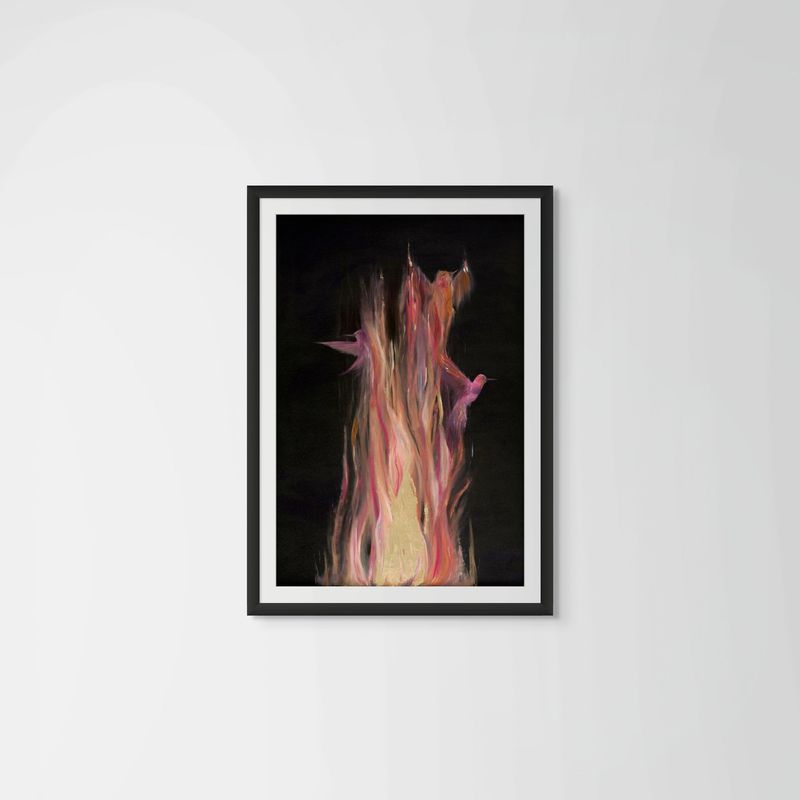 through the flames framed print