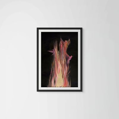 through the flames framed print