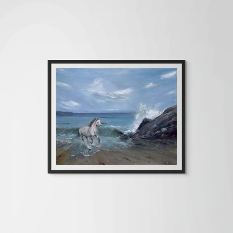 untamed waves framed print
