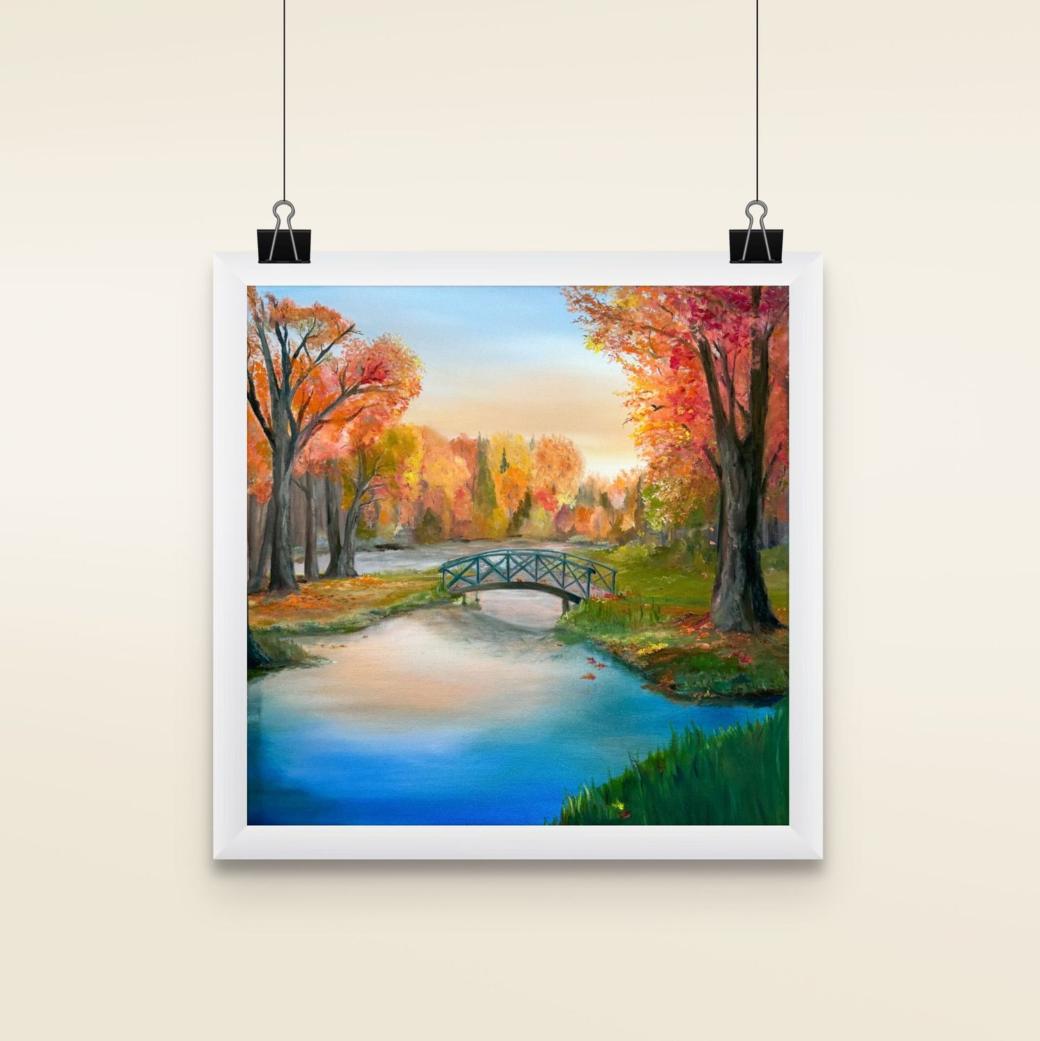 an autumn evening matted print