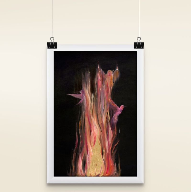 through the flames matted print