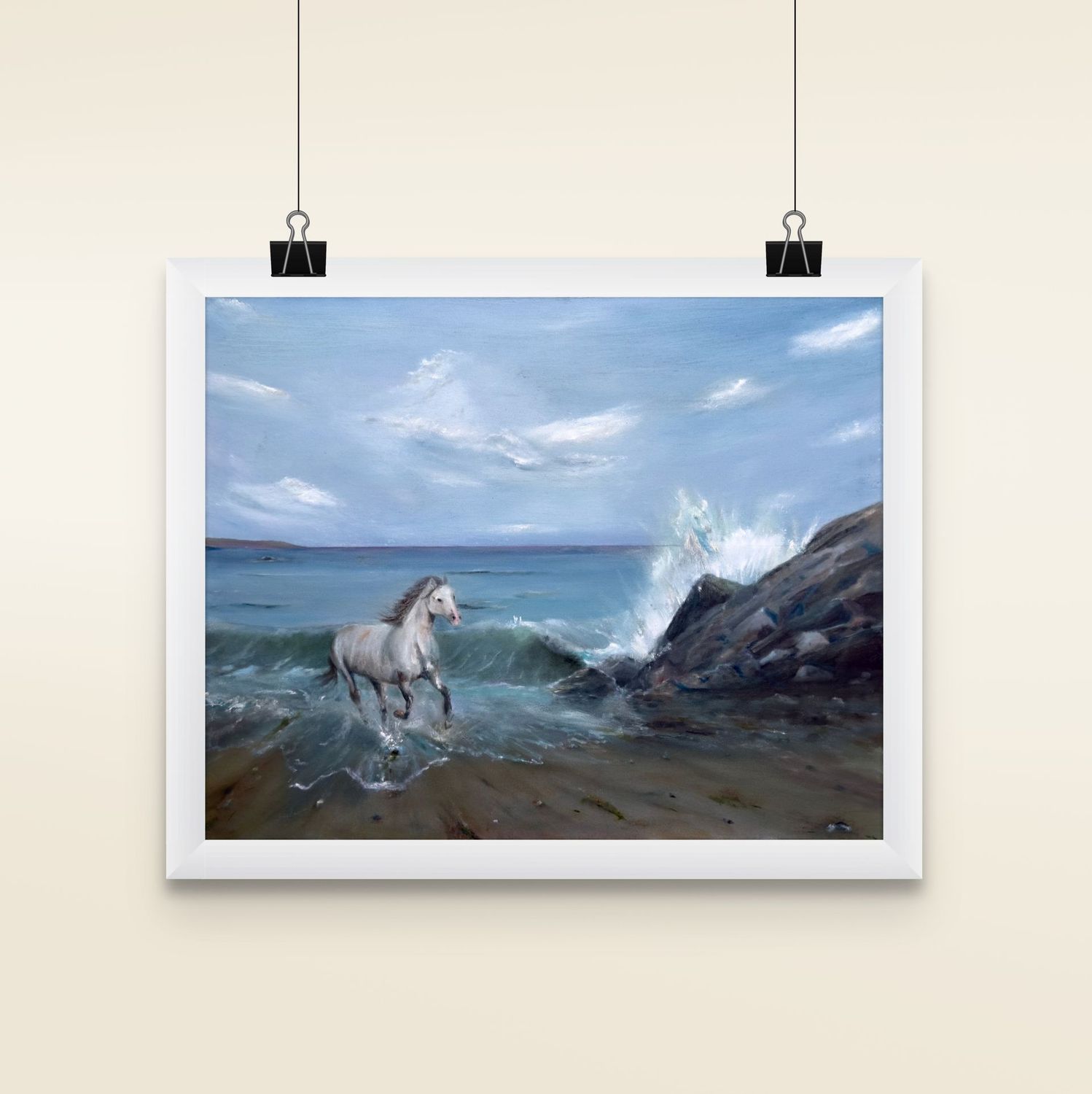 untamed waves matted print