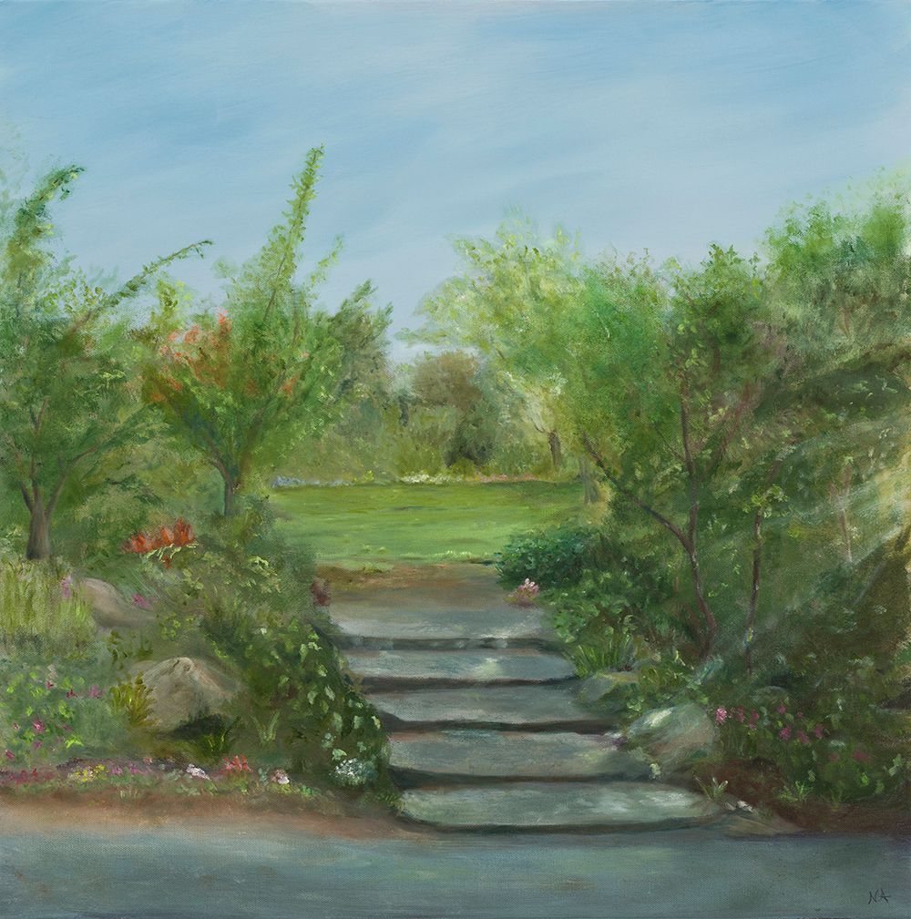 the peaceful garden matted print