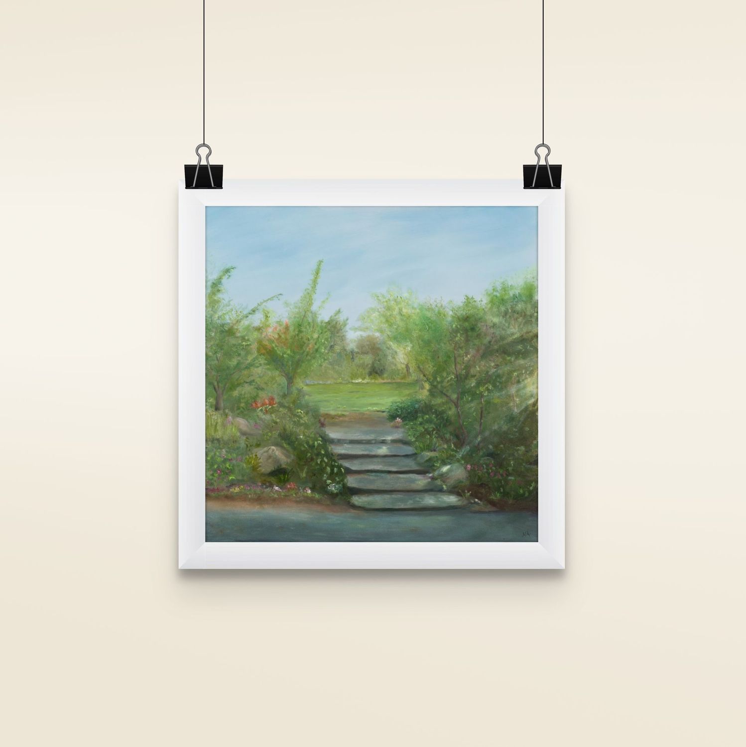 the peaceful garden matted print