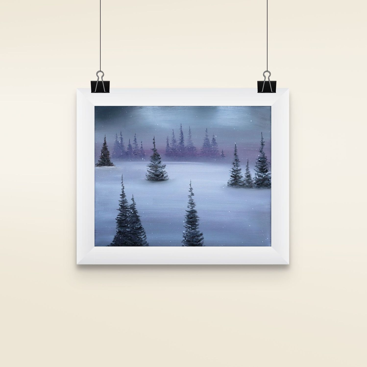 silent snowfall matted print