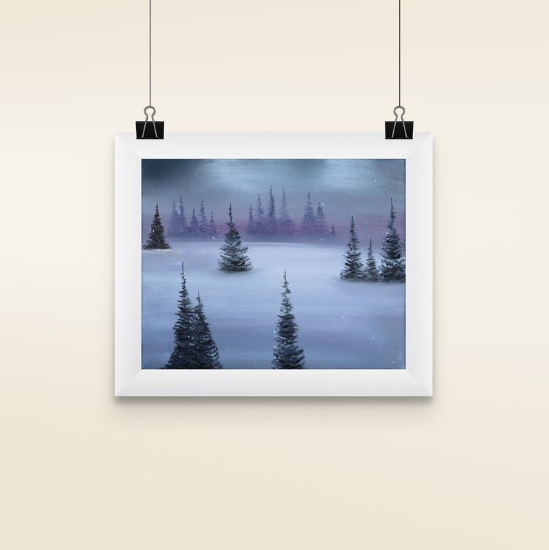 silent snowfall matted print