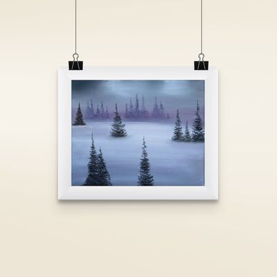 silent snowfall matted print