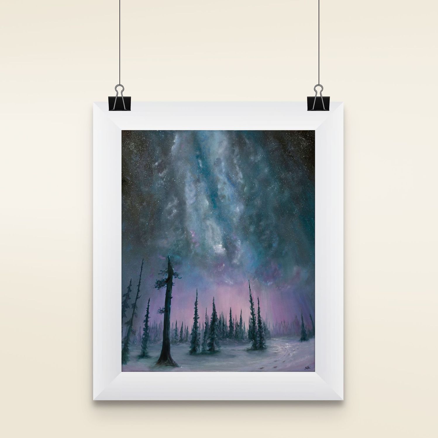 solitude under stars matted print
