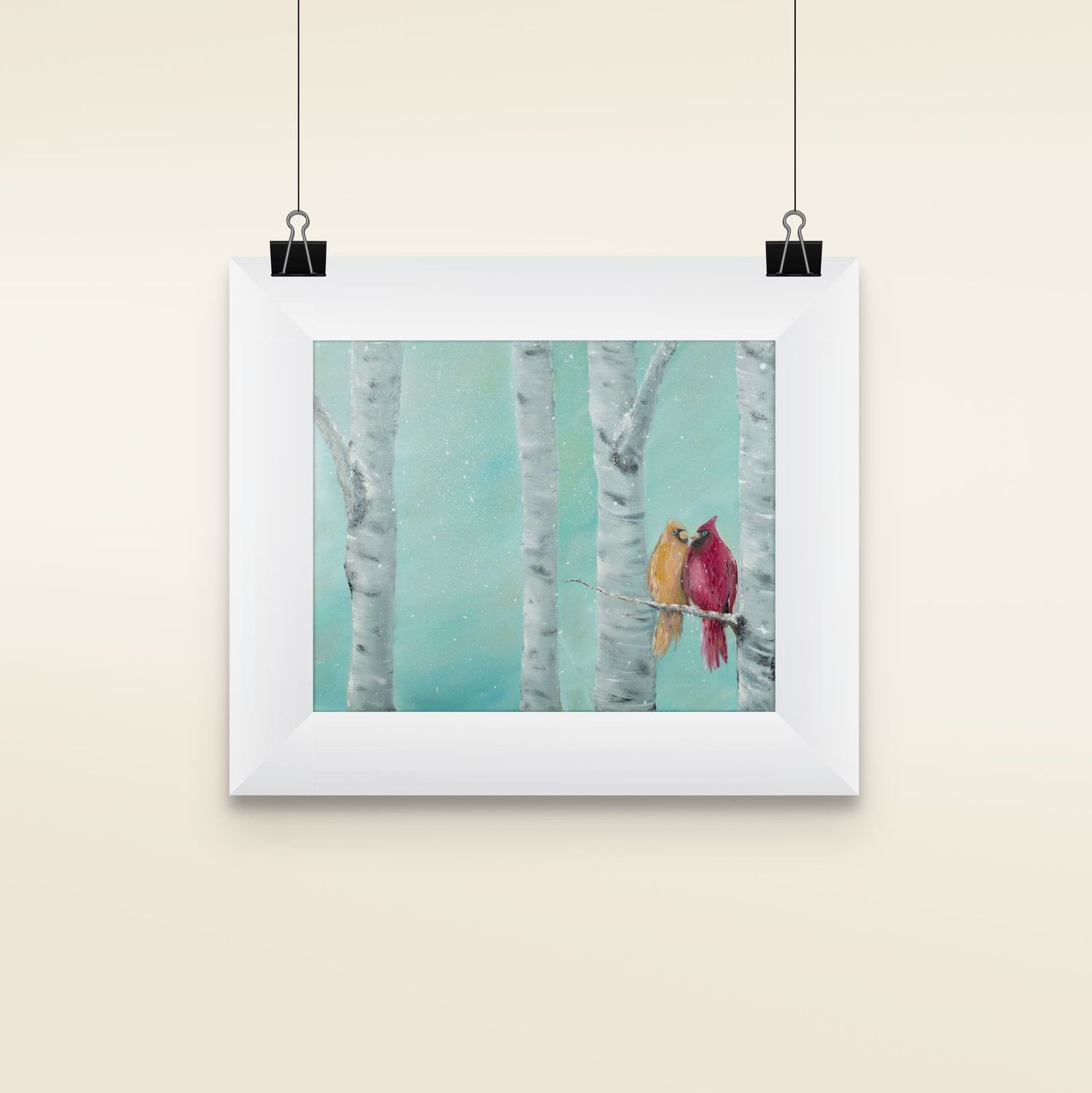love birds matted print